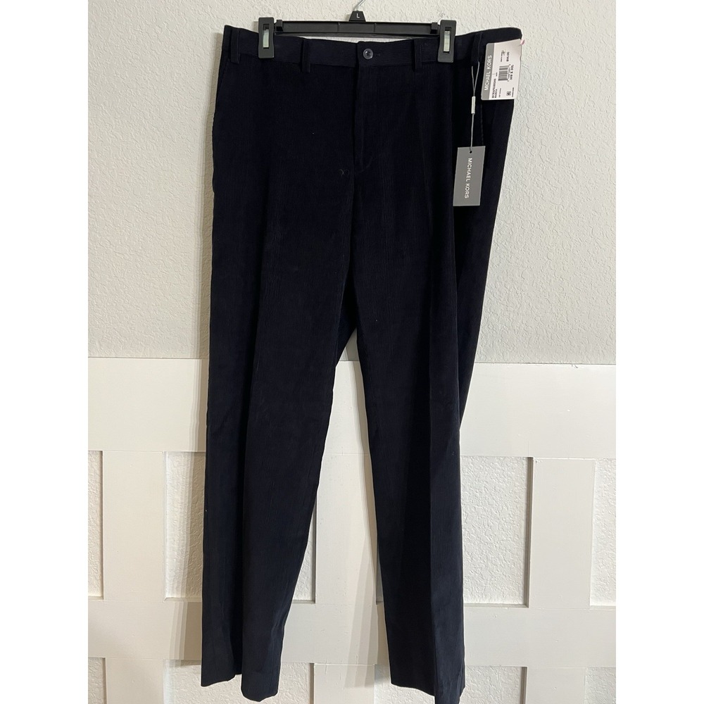 Michael Kors Mens Modern-Fit Corduroy Pants Navy Blue MCKAPX3Z0245 36x30